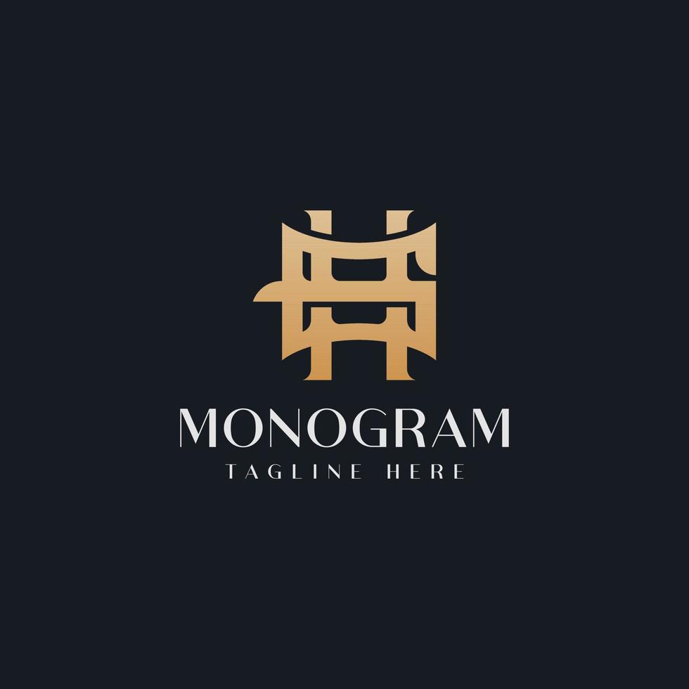 modelo de logotipo de monograma inicial hg gh hg. logotipo do ícone de letra inicial vetor