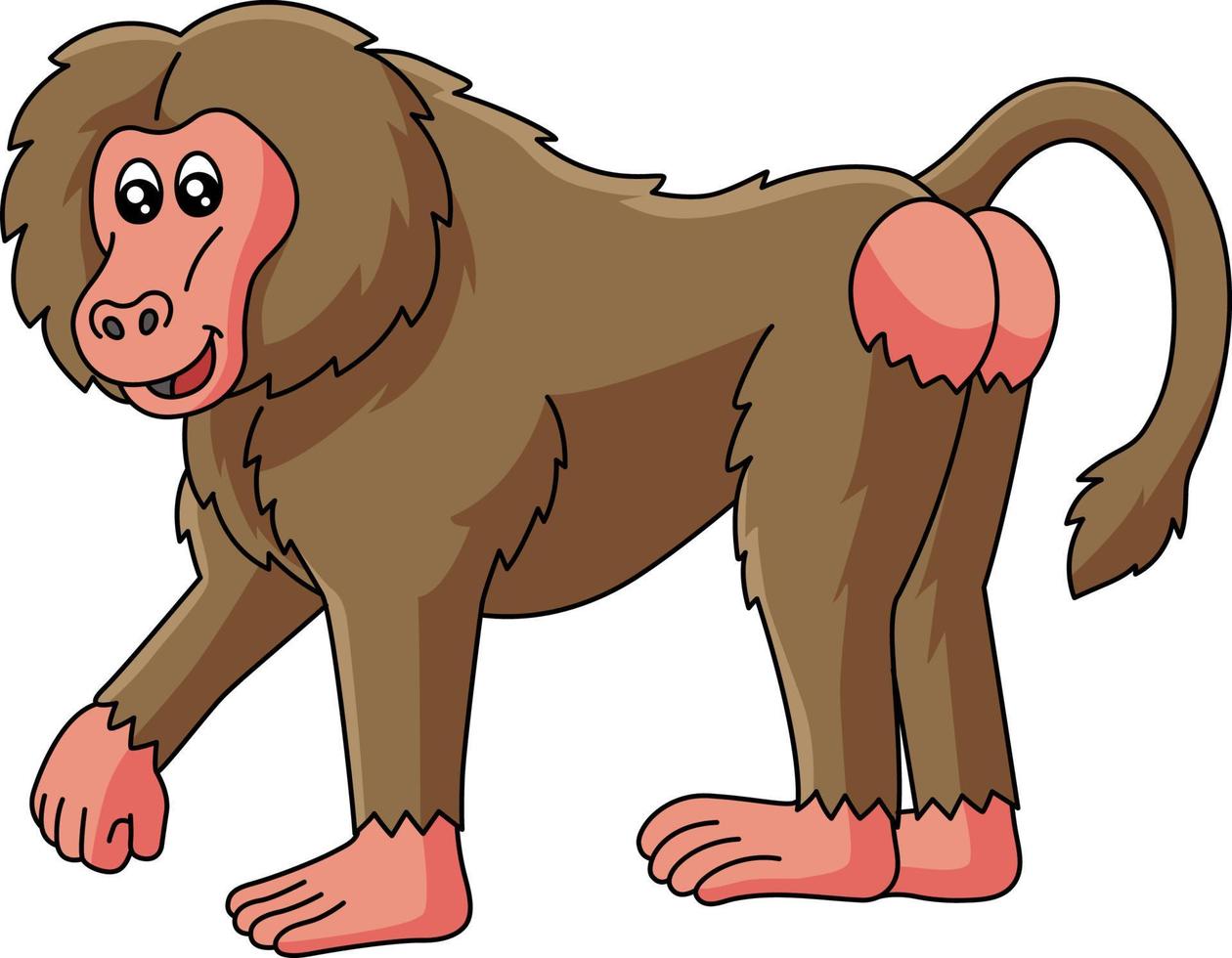 ilustração em vetor de clipart de desenho de babuíno