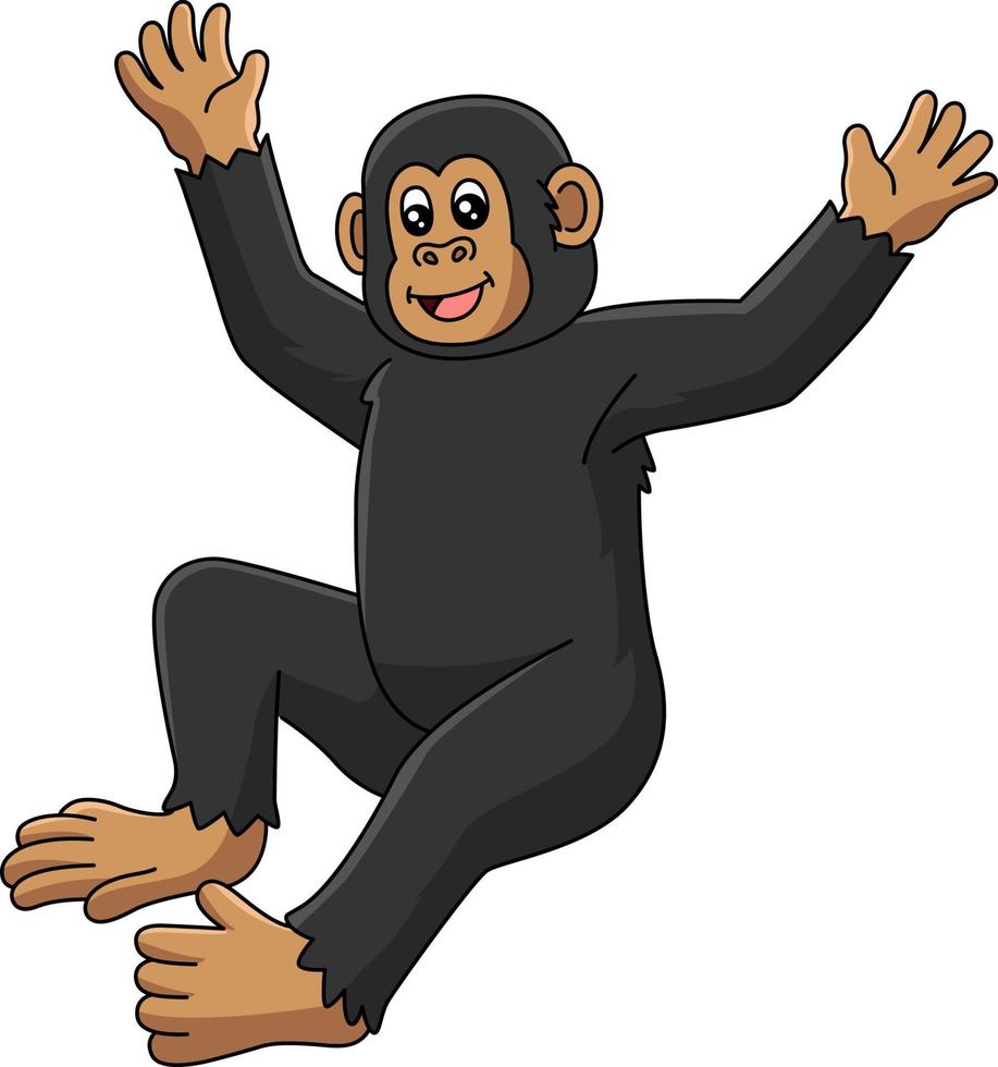 ilustração em vetor de clipart de desenho animado de chimpanzé