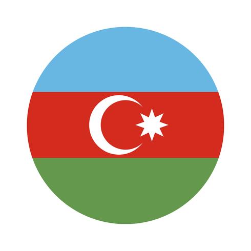 Rodada bandeira do Azerbaijão. vetor
