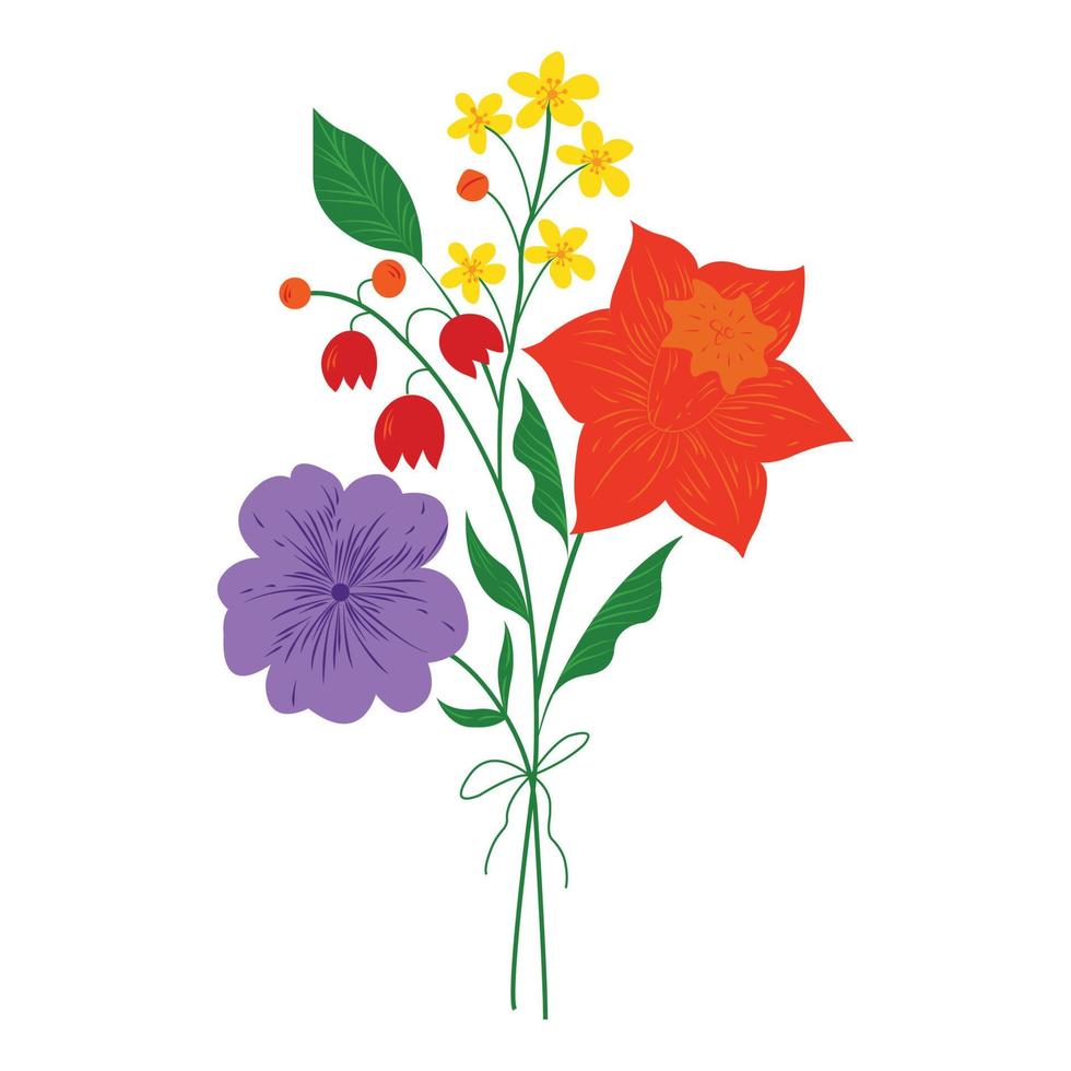 lindas flores laranja vermelhas. rosas desenhadas à mão, samambaia. design para convite, casamento ou cartões de felicitações. ilustração vetorial vetor