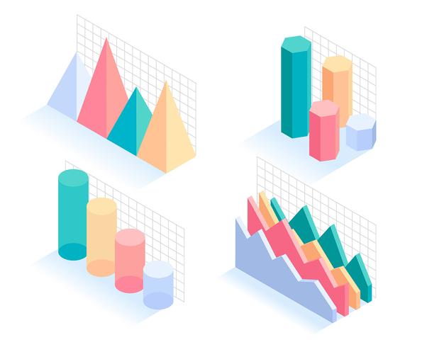 Elementos de infográfico 3D vetor