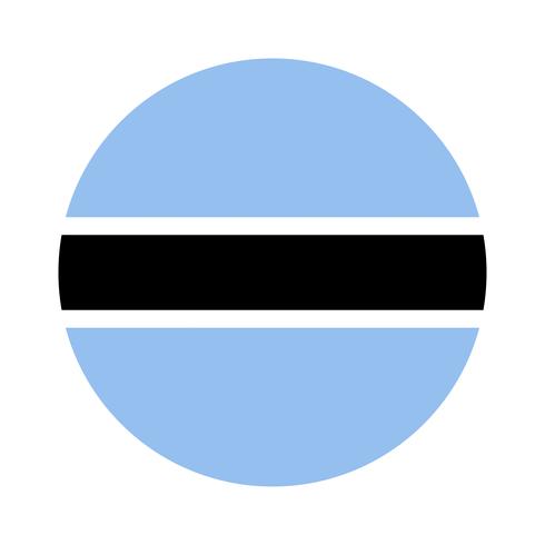 Rodada bandeira do Botswana. vetor