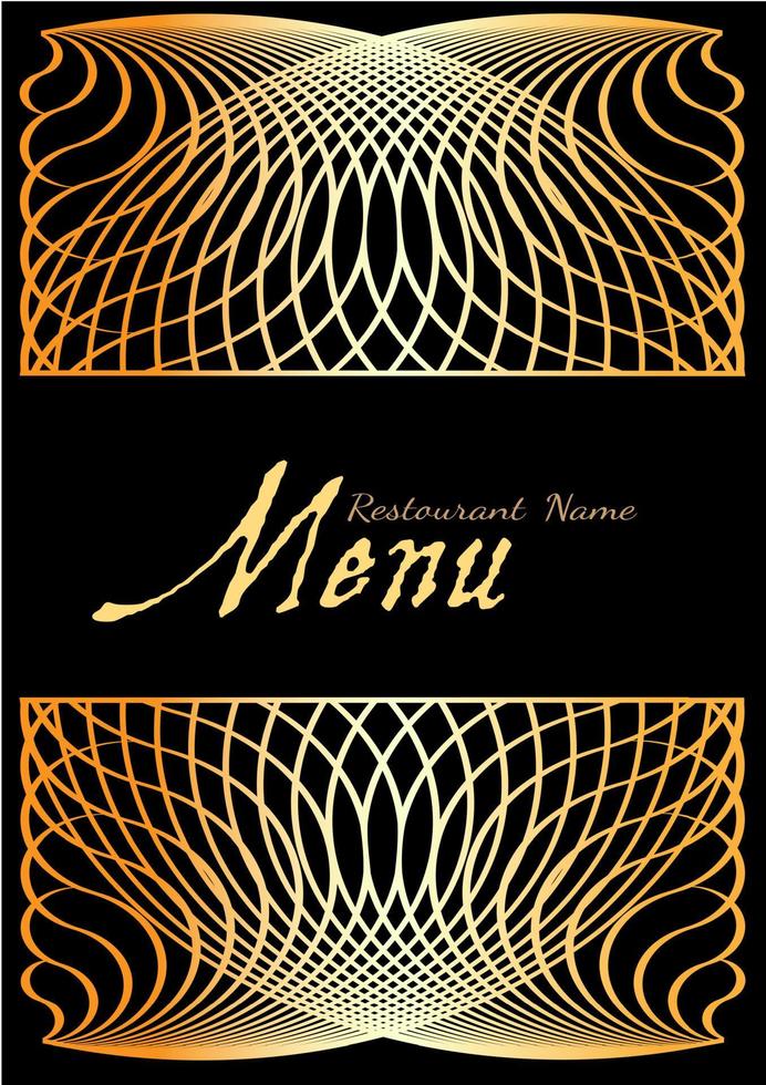 design de menu vintage dourado vetor