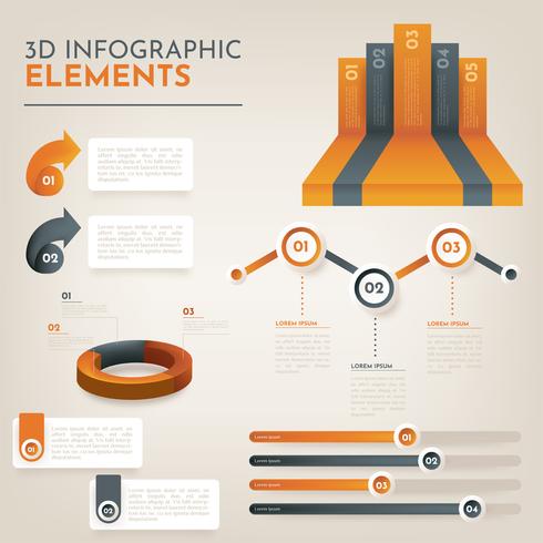 Pacote de vetores infográfico 3D