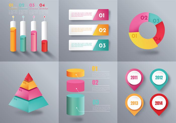 Pacote de vetor de elementos infográfico