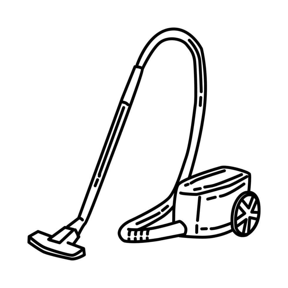 ícone de aspirador de pó. doodle desenhado à mão ou estilo de ícone de contorno. vetor
