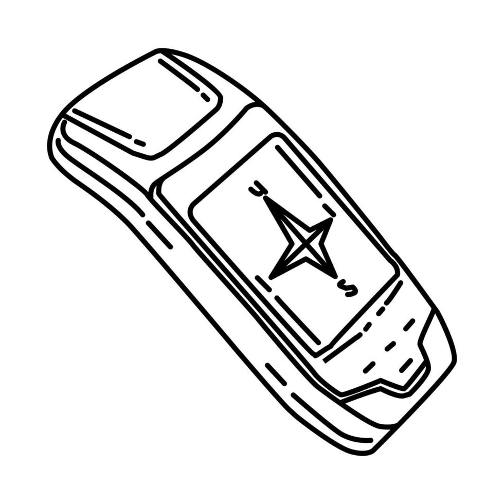 ícone de GPS portátil. doodle desenhado à mão ou estilo de ícone de contorno. vetor