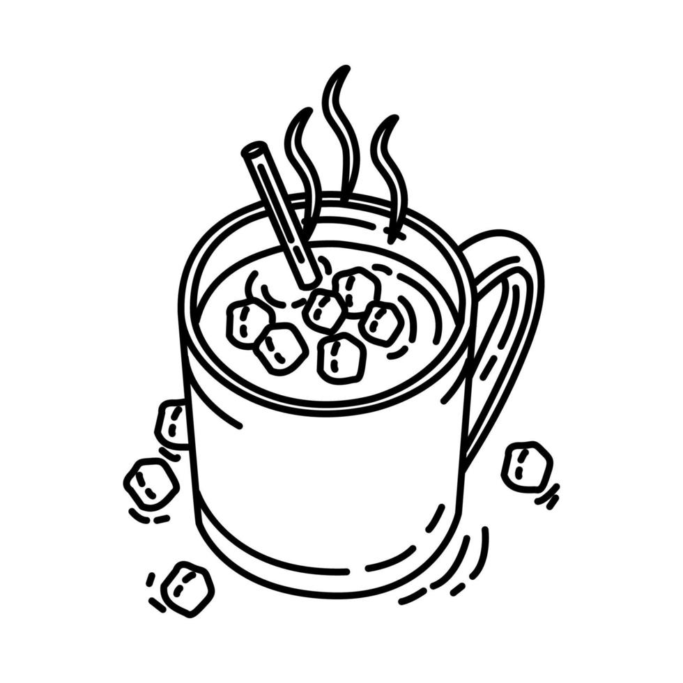 faça o ícone de chocolate quente caseiro. doodle desenhado à mão ou estilo de ícone de contorno. vetor