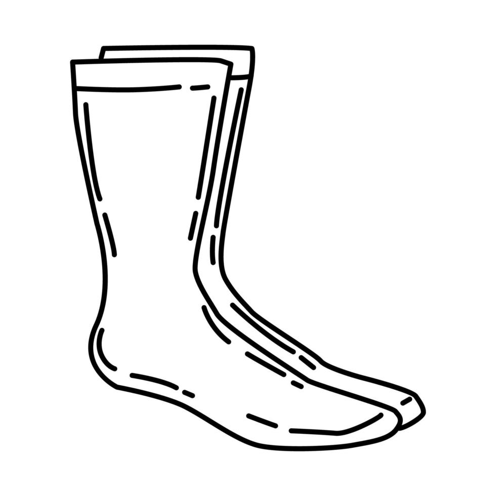 meias de inverno para ícone de homens. doodle desenhado à mão ou estilo de ícone de contorno. vetor