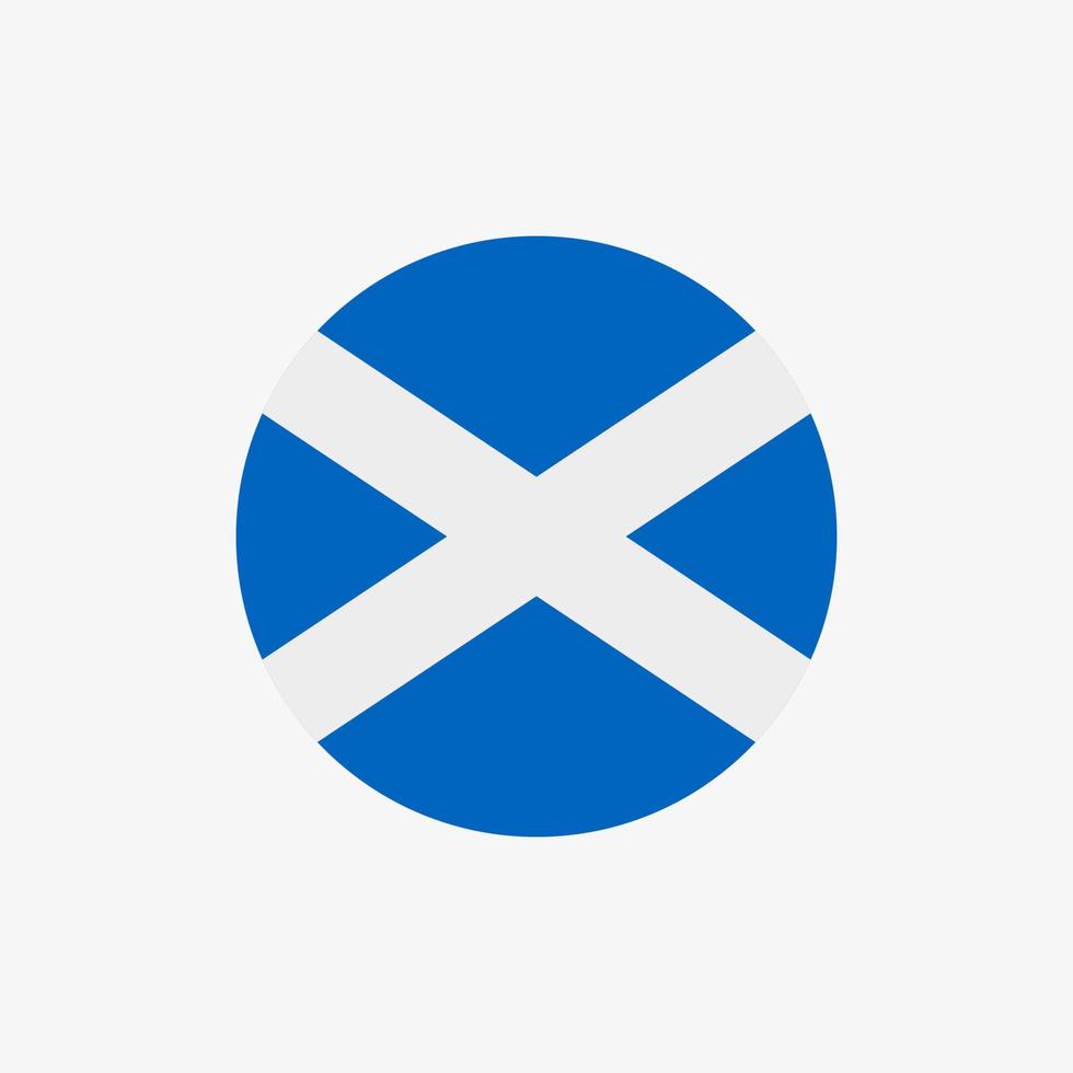 redondo ícone de vetor de bandeira escocesa isolado no fundo branco. a bandeira da Escócia em um círculo.