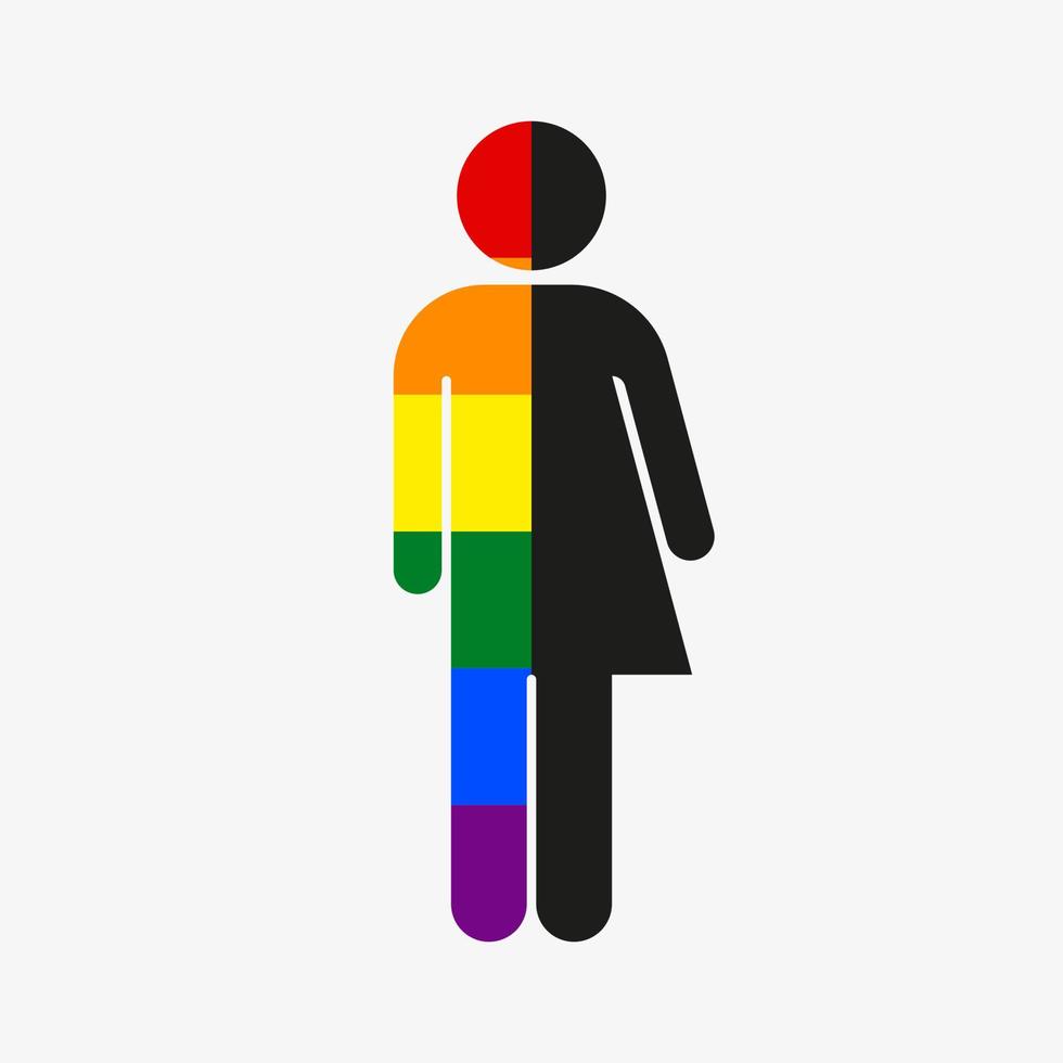 vetor de ícone transgênero. comunidade LGBT. bandeira do arco-íris.