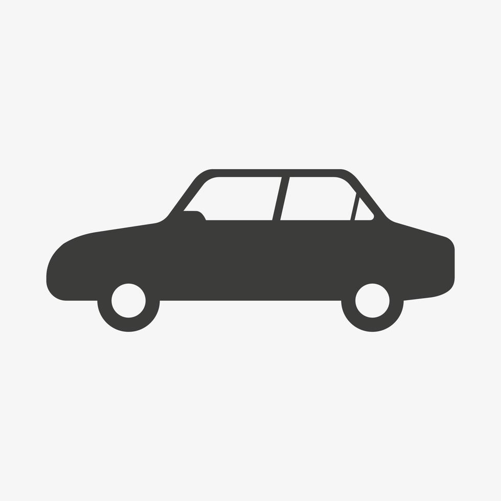 ícone de sedã isolado no fundo branco. símbolo de carro simples. pictograma de automóvel. vetor