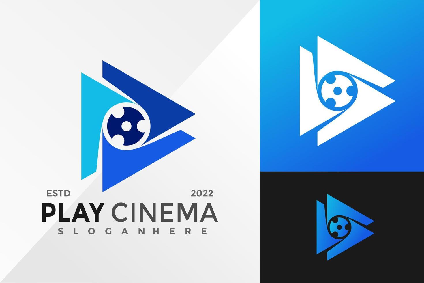 modelo de ilustração vetorial de design de logotipo de mídia de cinema abstrato vetor