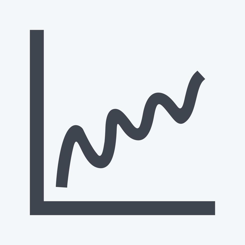 ícone de gráfico em forma de sino no estilo glifo moderno isolado em fundo azul suave vetor