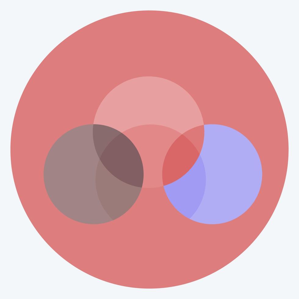 ícone de diagrama de venn em estilo plano moderno isolado em fundo azul suave vetor