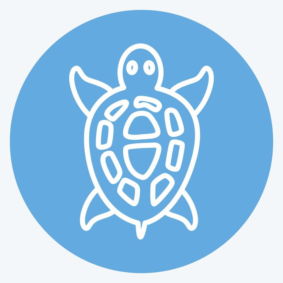 ícone de tartaruga de estimação no estilo moderno de olhos azuis isolado em fundo azul suave vetor