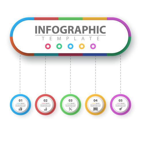 Infográfico de negócios. Modelo de origami de papel. vetor