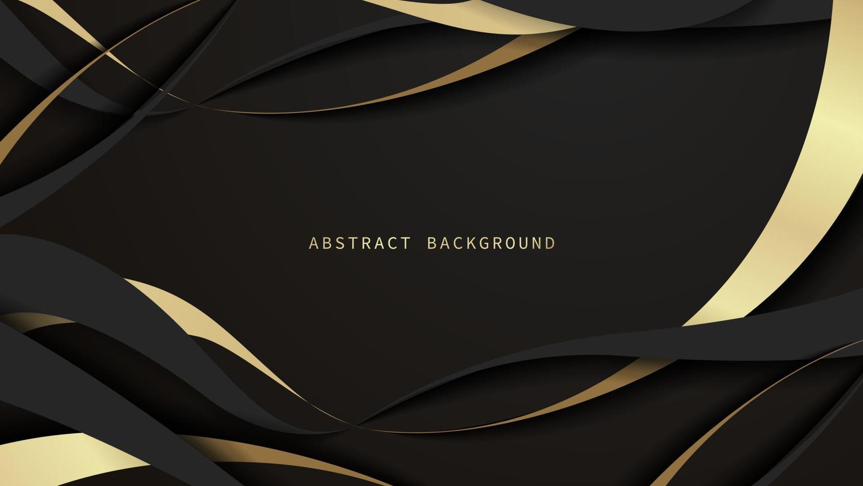 abstrato de luxo moderno com padrão brilhante de elementos de linha dourada. curvas elegantes formas geométricas no escuro. ilustração vetorial para design vetor