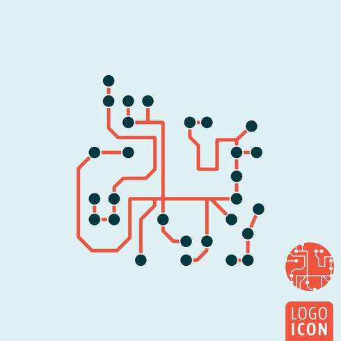 Ícone de chip de computador isolado vetor