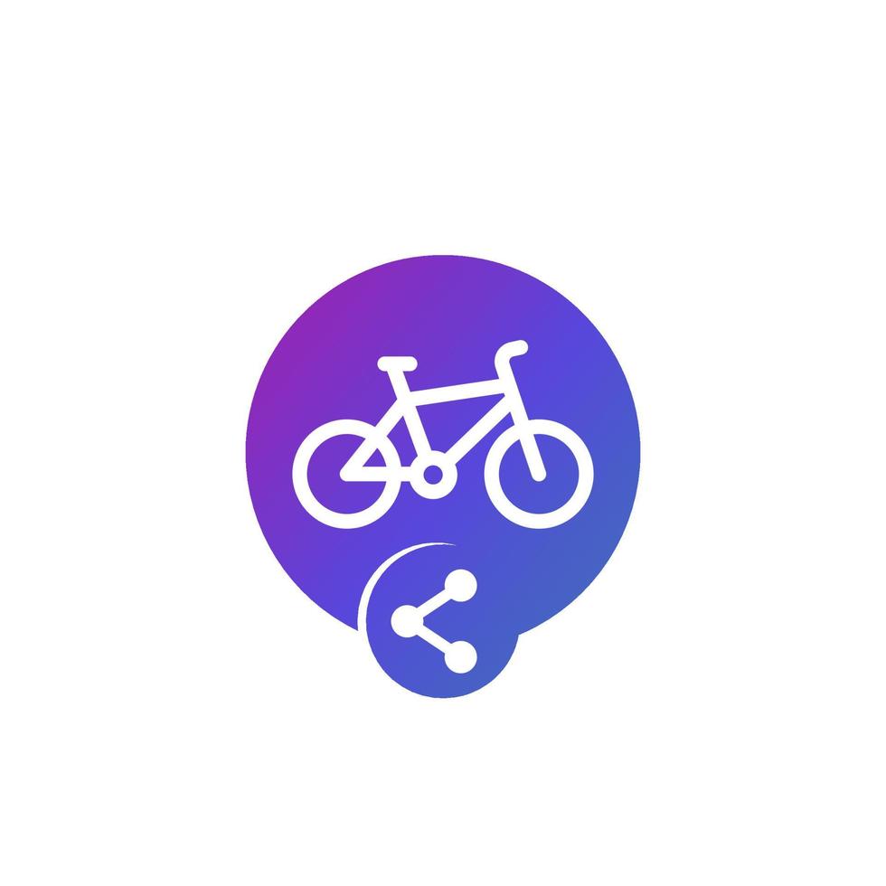 ícone de serviço de compartilhamento de bicicletas para web e aplicativos vetor