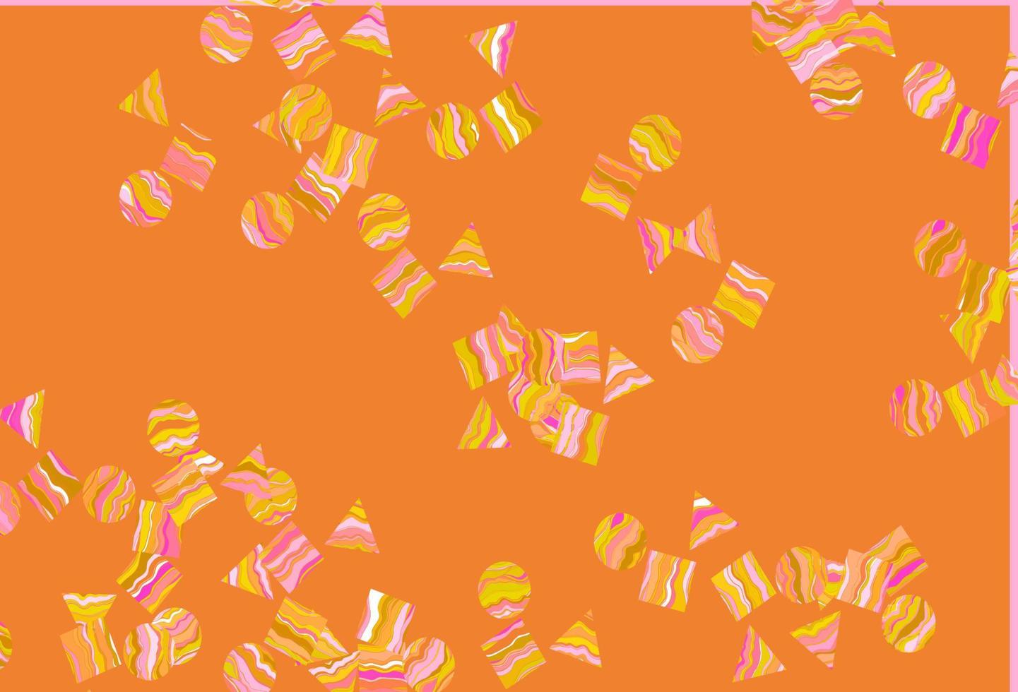 textura de vetor rosa claro, amarelo em estilo poli com círculos, cubos.