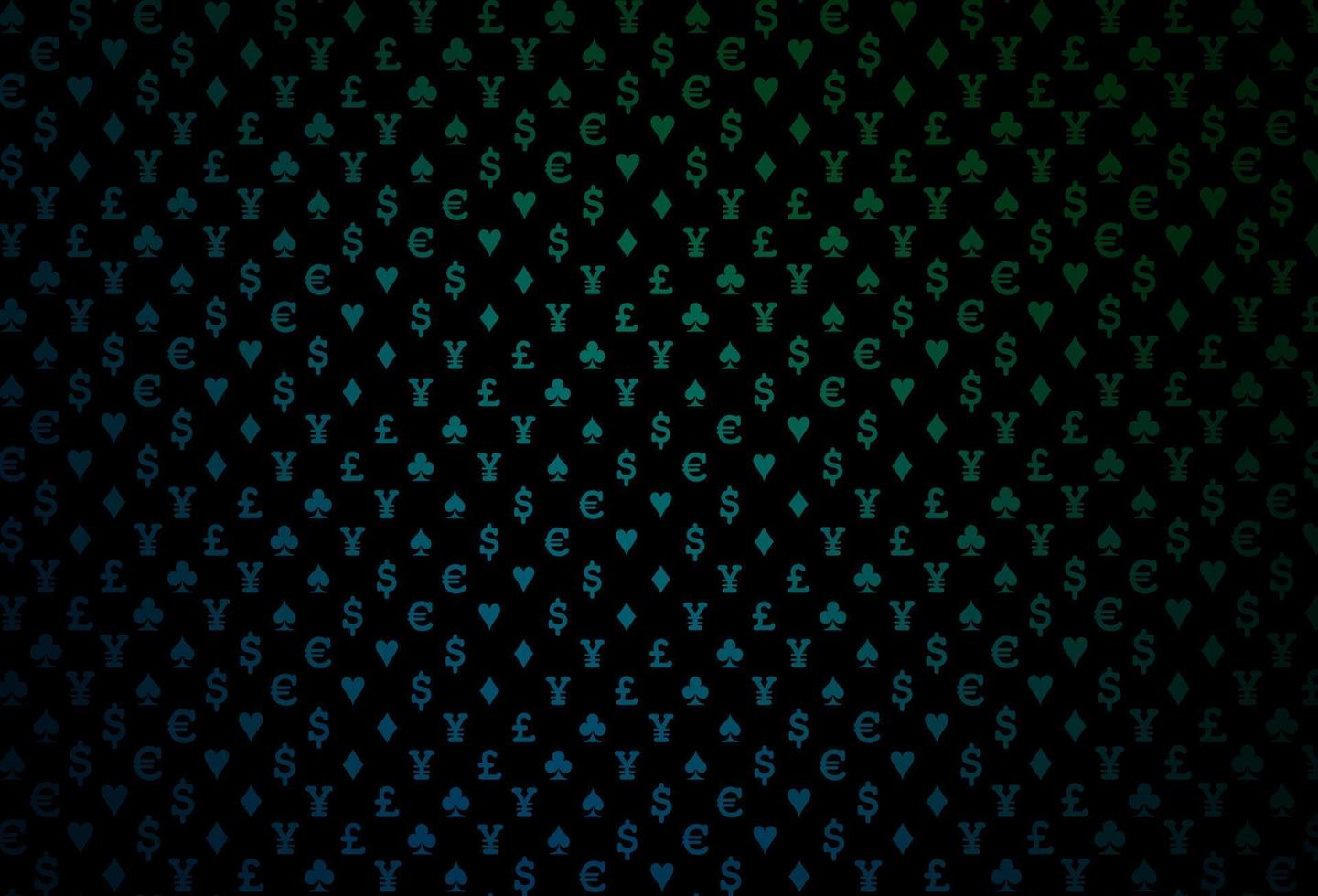 fundo vector azul e verde escuro com sinais de cartões.