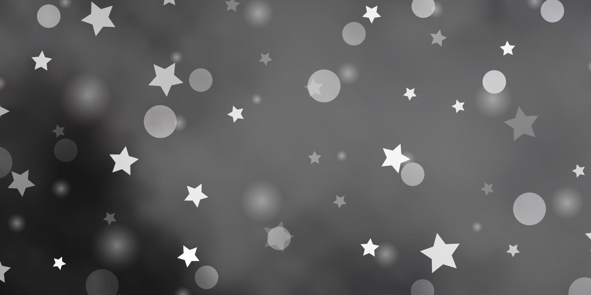 pano de fundo vector cinza claro com círculos, estrelas.