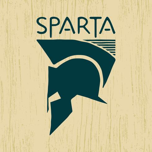 Logotipo do capacete espartano vetor