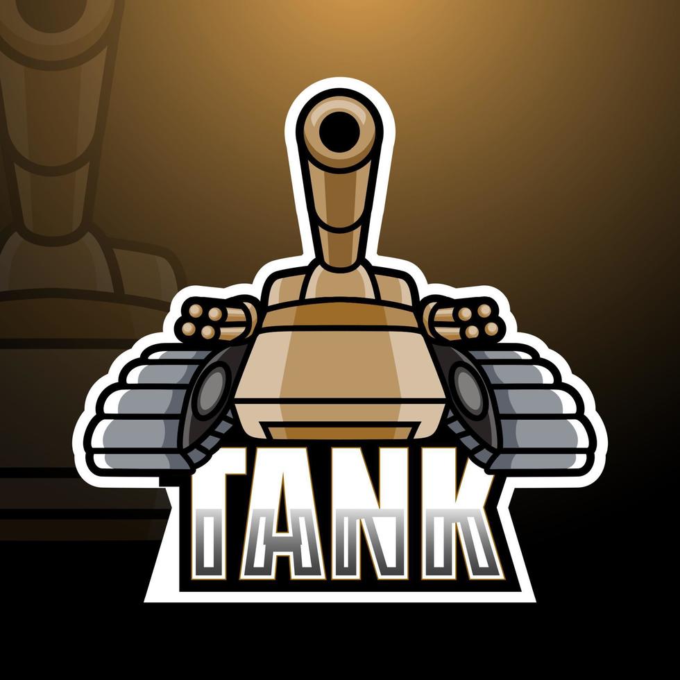 design de logotipo de esport de mascote de tanque vetor