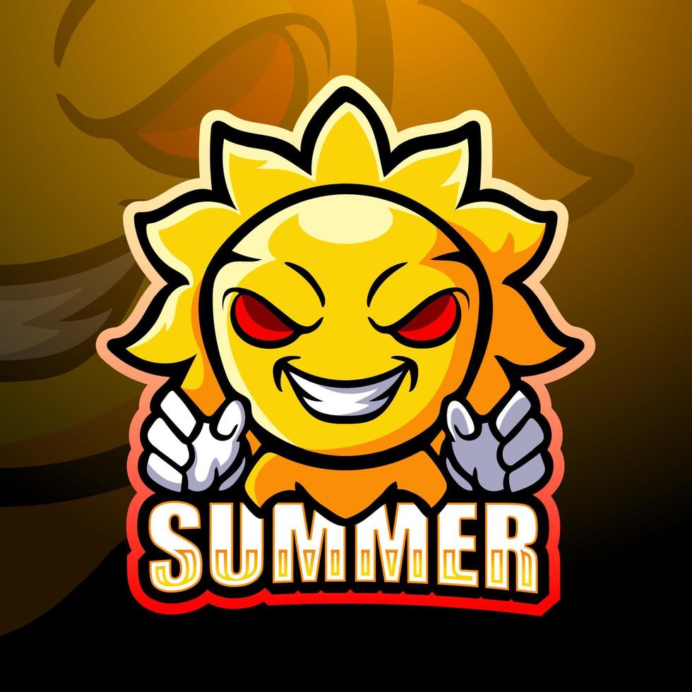 design de logotipo esport mascote do sol vetor