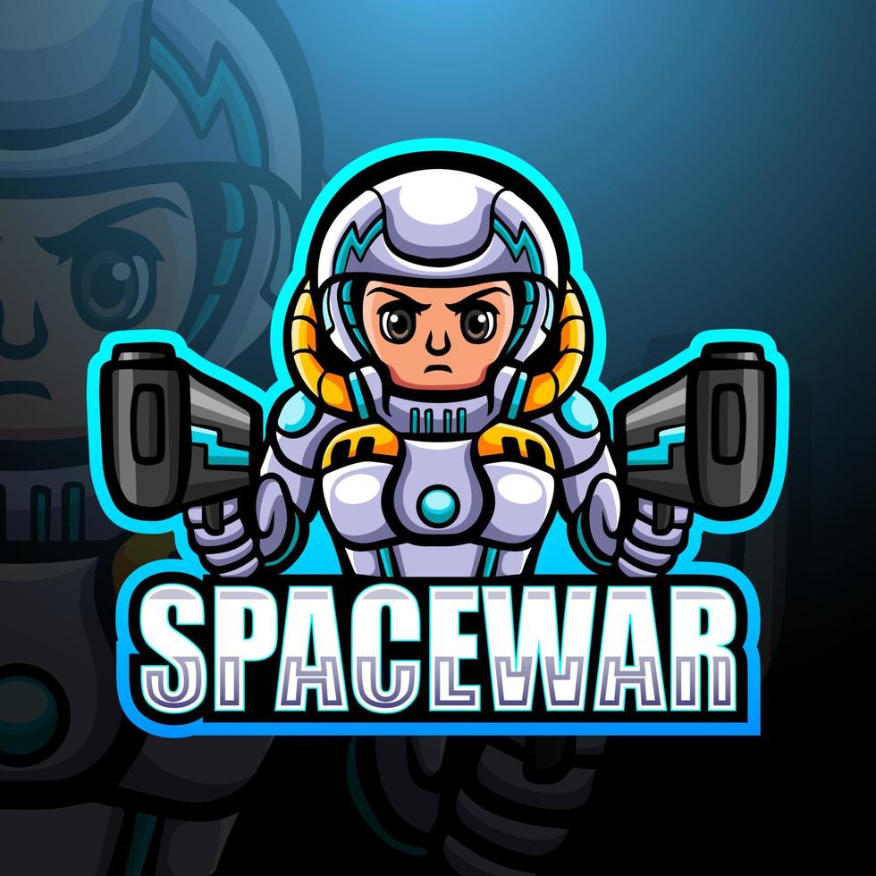 design de logotipo de esport homem de guerra espacial vetor