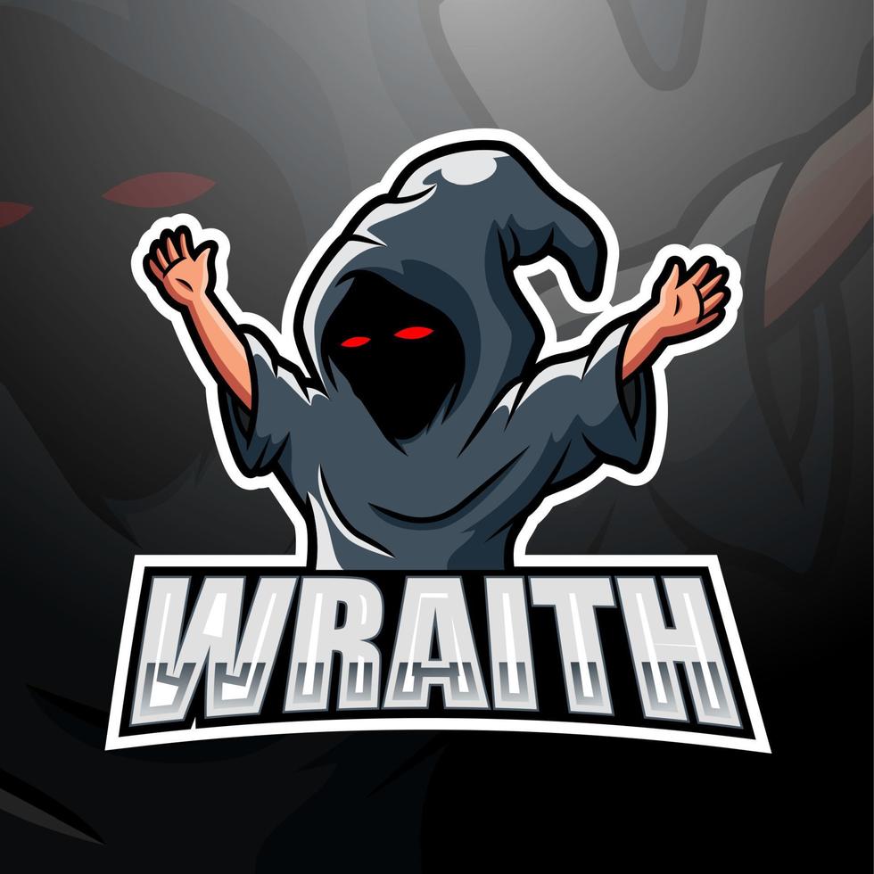 design de logotipo esport de mascote wraith vetor