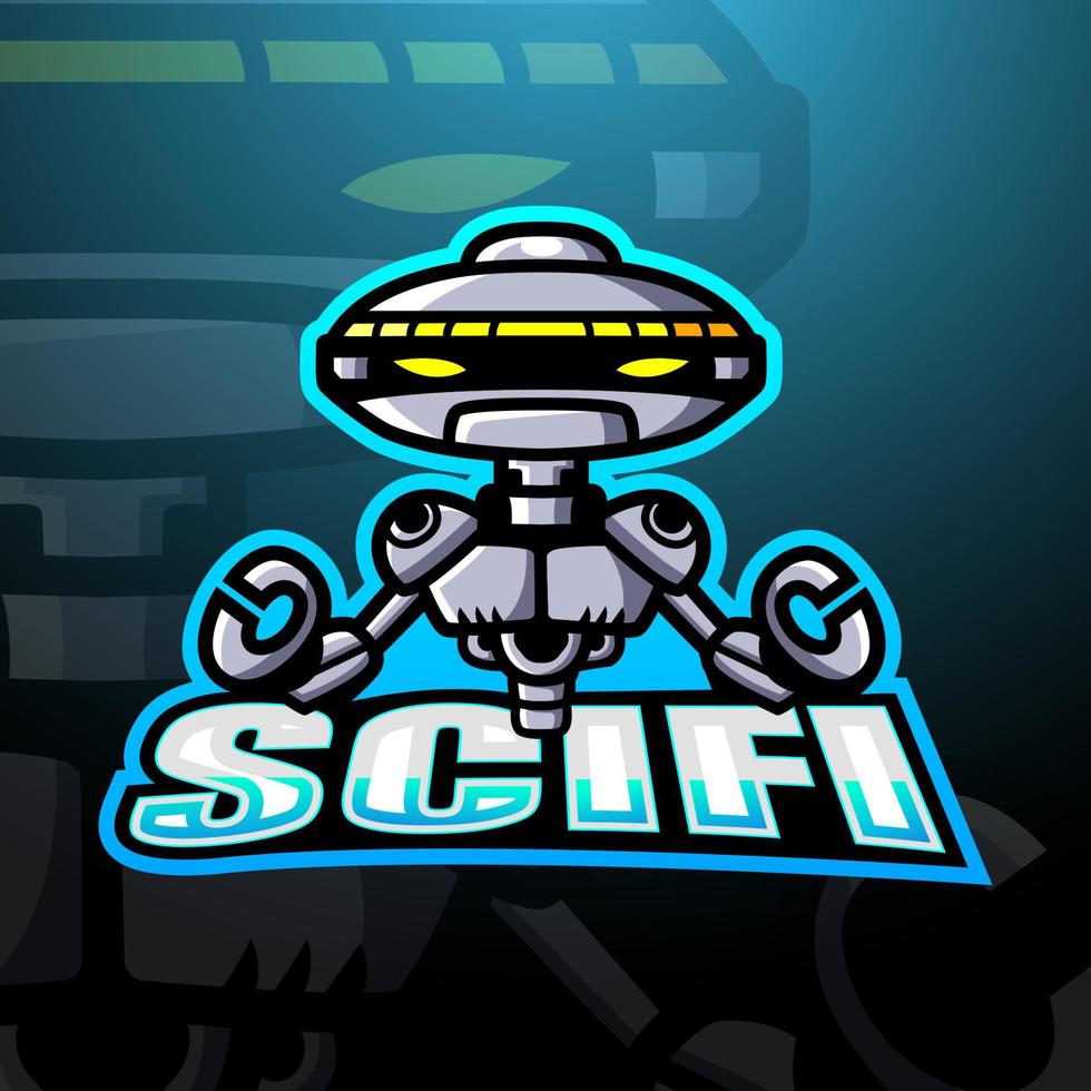 design de logotipo do mascote robótico esport vetor
