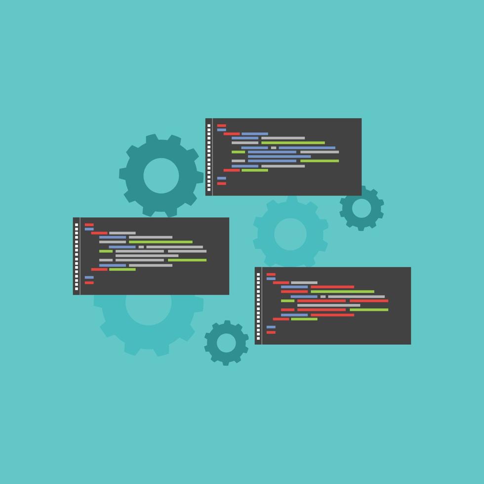 linguagem de programação. código de computador. sintaxe do código vetor
