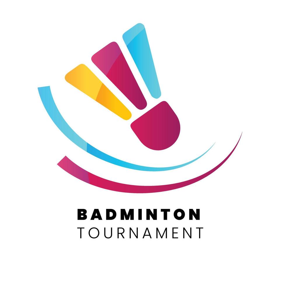 design simples do logotipo do torneio de badminton vetor