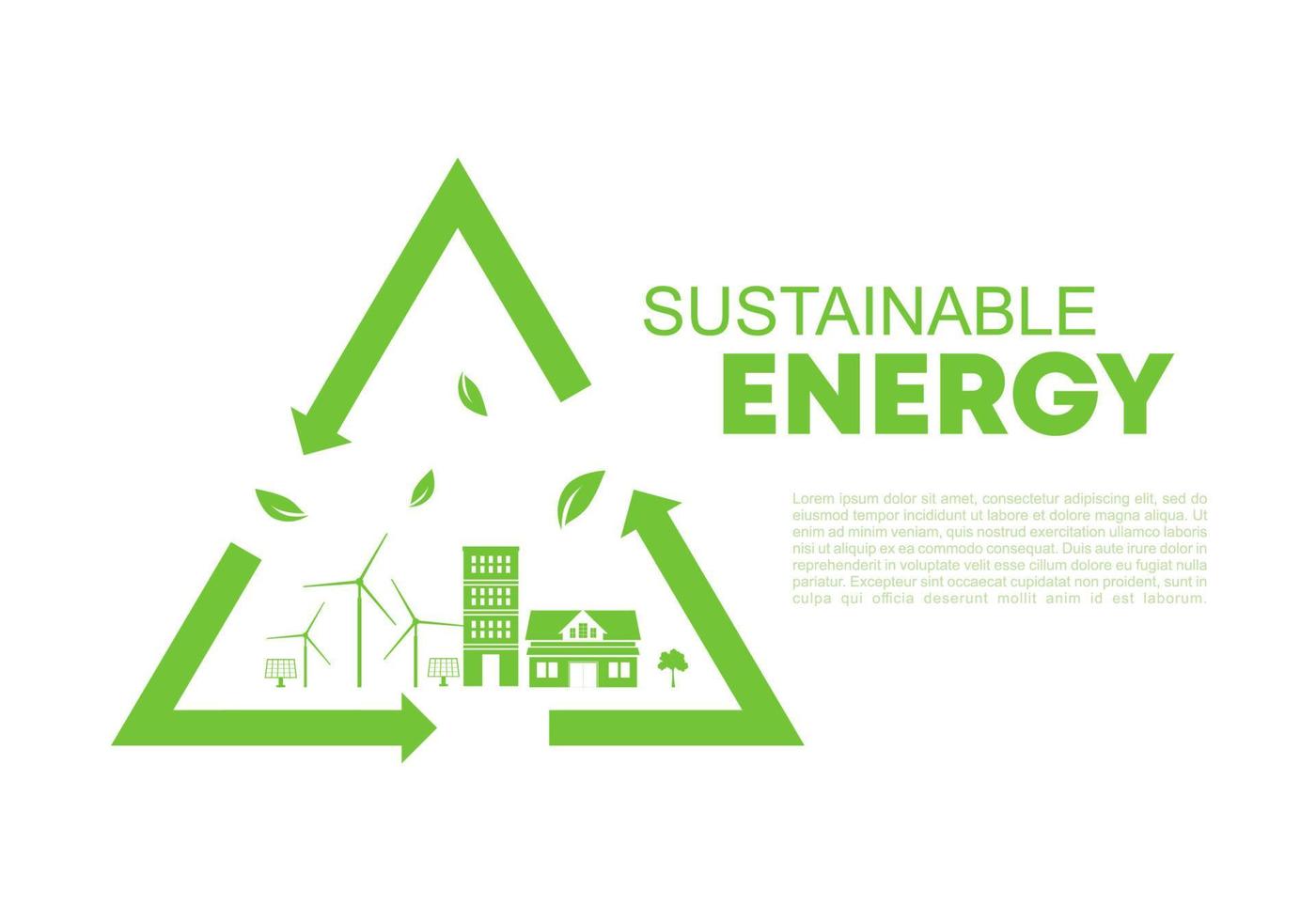 elementos de design de fundo para o desenvolvimento de energia sustentável. vetor