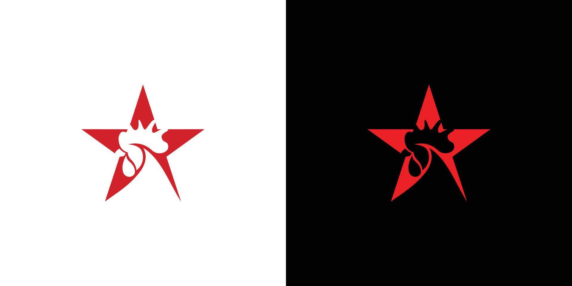design de logotipo de estrela de frango moderno e elegante vetor