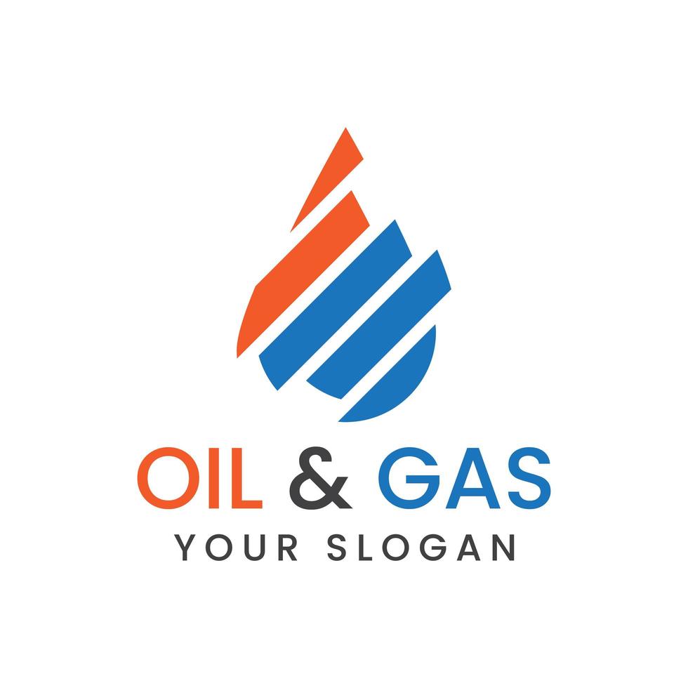 design de logotipo abstrato de petróleo e gás vetor