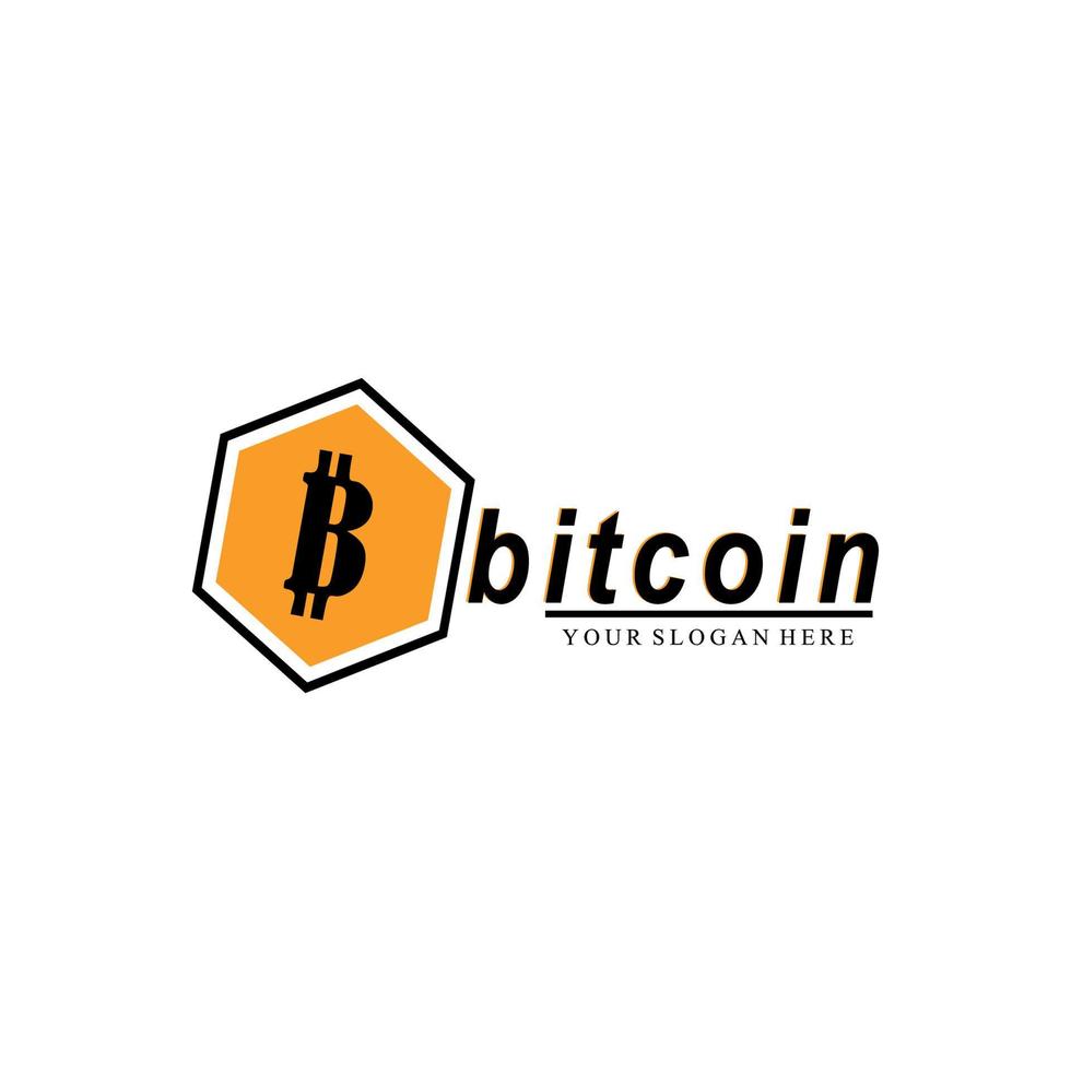 ilustração vetorial de bitcoin, moeda criptográfica, blockchain. se encaixa em adesivos de bitcoin blockchain para web ou impressão. logotipo bitcoin. vetor