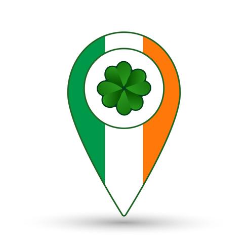Ícone de localização de bandeira da Irlanda vetor