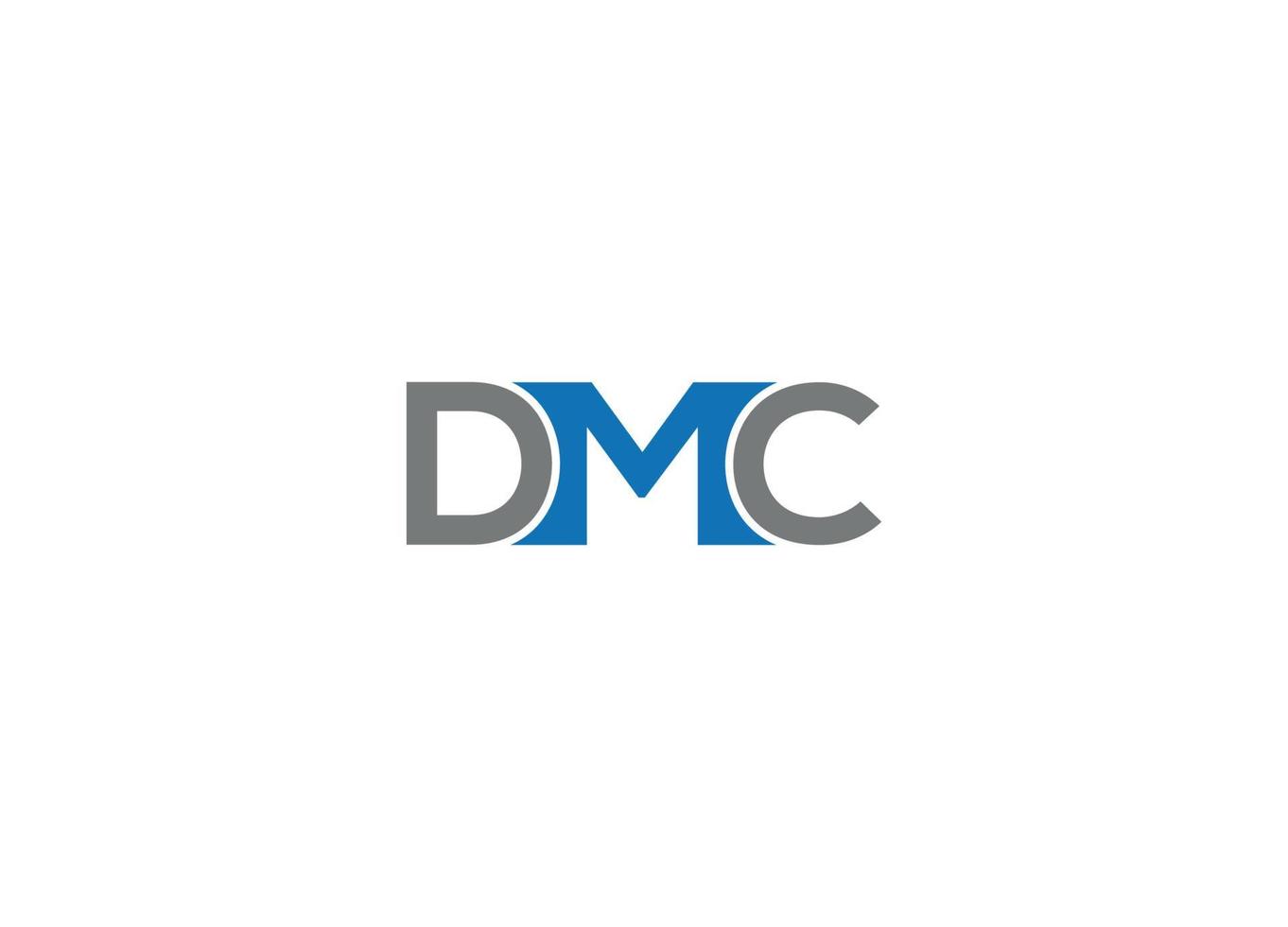 modelo de ícone de vetor de design de logotipo moderno dmc com fundo branco