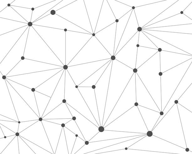 Abstrato base de rede de tecnologia poligonal com pontos de conexão - ilustração vetorial vetor