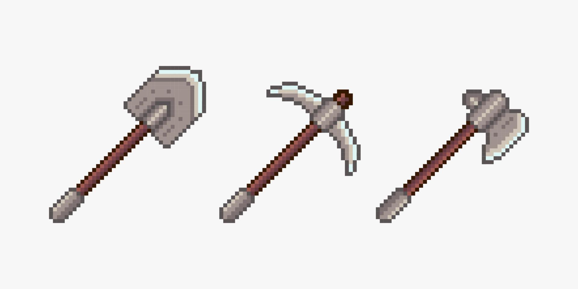 armas em estilo pixel art vetor