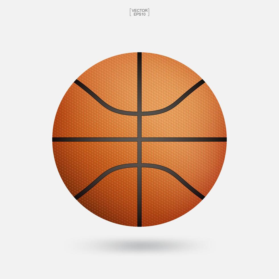 bola de basquete em fundo branco. ilustração vetorial. vetor