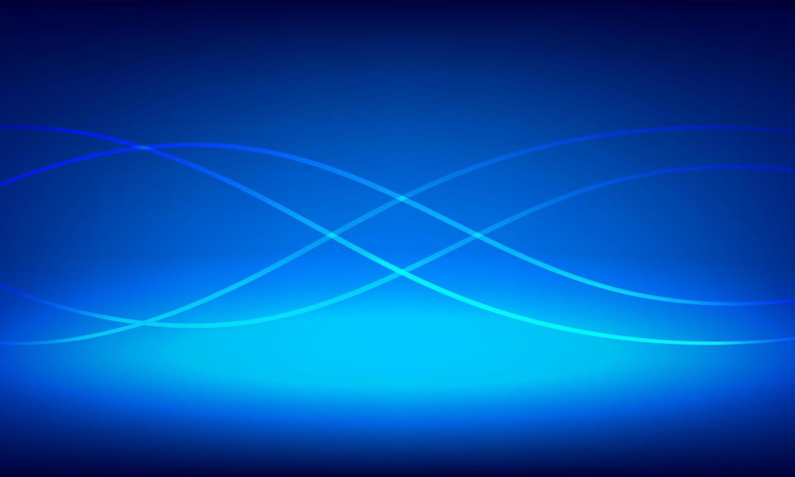 ilustração vetorial design conceito de tecnologia digital. modelo de linhas onduladas brilhantes com fundo azul. vetor