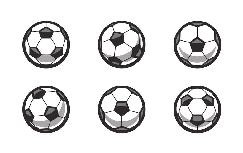 Conjunto de bolas de futebol retrô Vector