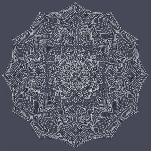 Cor prata mandala vintage elementos decorativos vector illustration