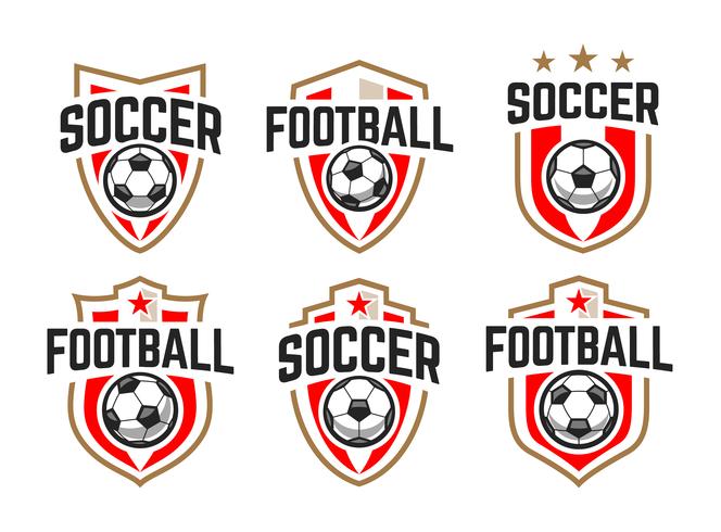 Conjunto de emblemas de vetor clássico de futebol