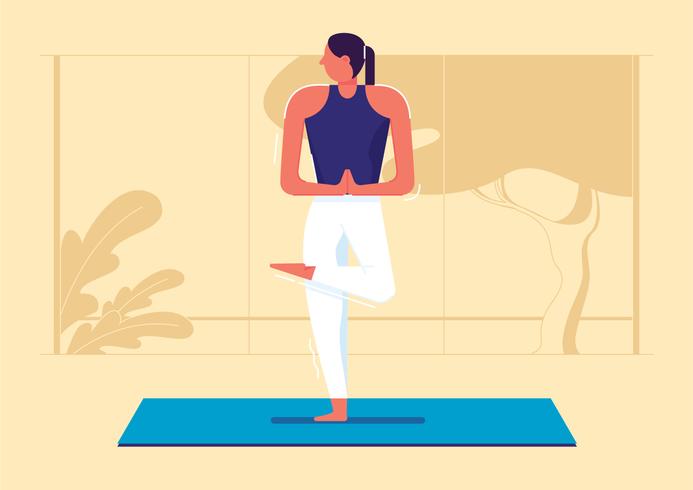 Yoga pose ilustração vetorial vetor